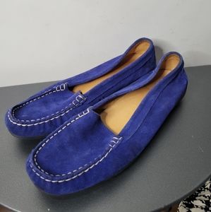 Austen Heller Blue Suede Loafers Size 9.5